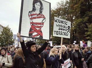 Manifestación en Polonia contra Prohibición Aborto